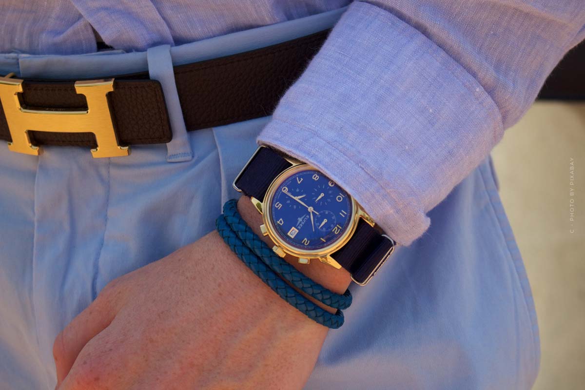 Hermes-belt-gold-watch-shirt-blue-bag-fragrance